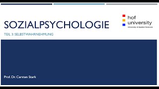 Selbstwahrnehmung (Sozialpsychologie III)