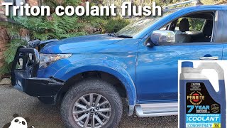 Mitsubishi triton 2.4 turbo diesel coolant flush how to! step by step.