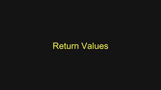 Python Tutorial - Return Values