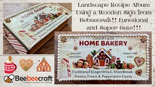 Landscape Style Recipe Album Using a Wooden Sign from Beebeecraft!! Functional and Super Cute!!!