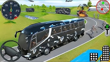 US Army Bus Driving Simulator Game - Army Transporting military squad Driving 3D - Andriod Gameplay