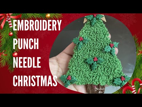 How to EMBROIDERY a CHRISTMAS tree | Árbol navideño BORDADOS con AGUJA MÁGICA PUNCH NEEDLE