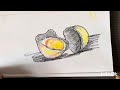 How to draw an egg drawing with colour .