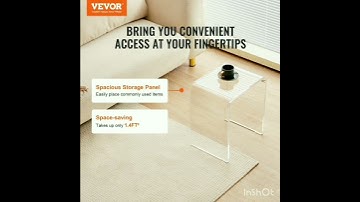 VEVOR Acrylic End Table, 2 pcs C-Shaped Lucite Side Tables, Clear Acrylic Side Table for Drink, Food