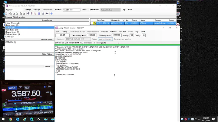 Winlink Demo Using RF Only to Send & Receive E-mail