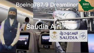 Saudia Airlines Dubai to Jeddah | Boeing787-9 Dreamliner Economy Cabin | Ahlan Business Class Loung