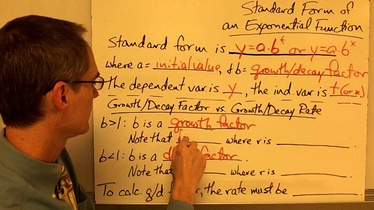 Standard Form of Exponential Function