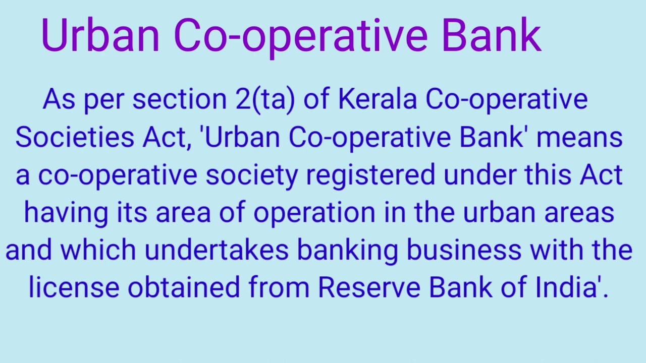 Definition of Urban Co-operative Bank