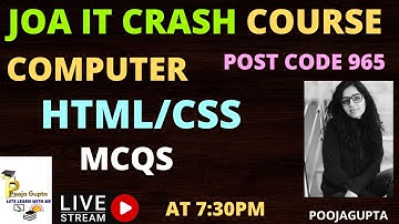 MCQS ON HTML/ CSS  / POST 965  / FOR ALL EXAMS  /    BY POOJA GUPTA