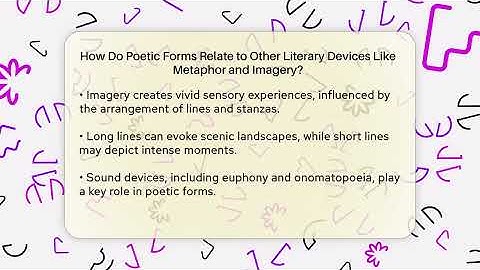 How Do Poetic Forms Relate to Other Literary Devices Like Metaphor and Imagery? - The Prose Path