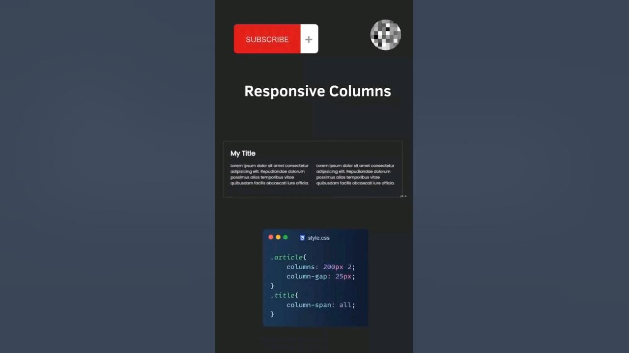 Create Responsive Columns Using HTML | CSS - YouTube