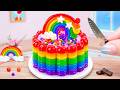 Satisfying Miniature Decorating Recipe 🍰 So Perfect Rainbow Jelly Cake for Lovers 🌈