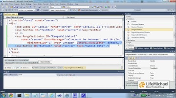 ASP.NET Range Validator Simple Demo