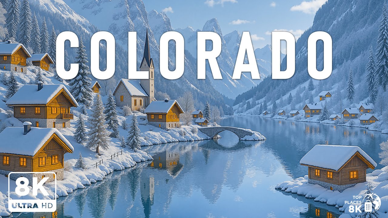 Зима в Колорадо 8K HDR | Заснеженные горы и замёрзшие озёра