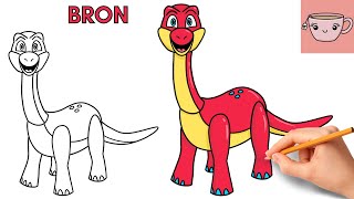 How To Draw Bron The Dinosaur | Poppy Playtime Toy | Cute Easy Step By Step Drawing Tutorial screenshot 5