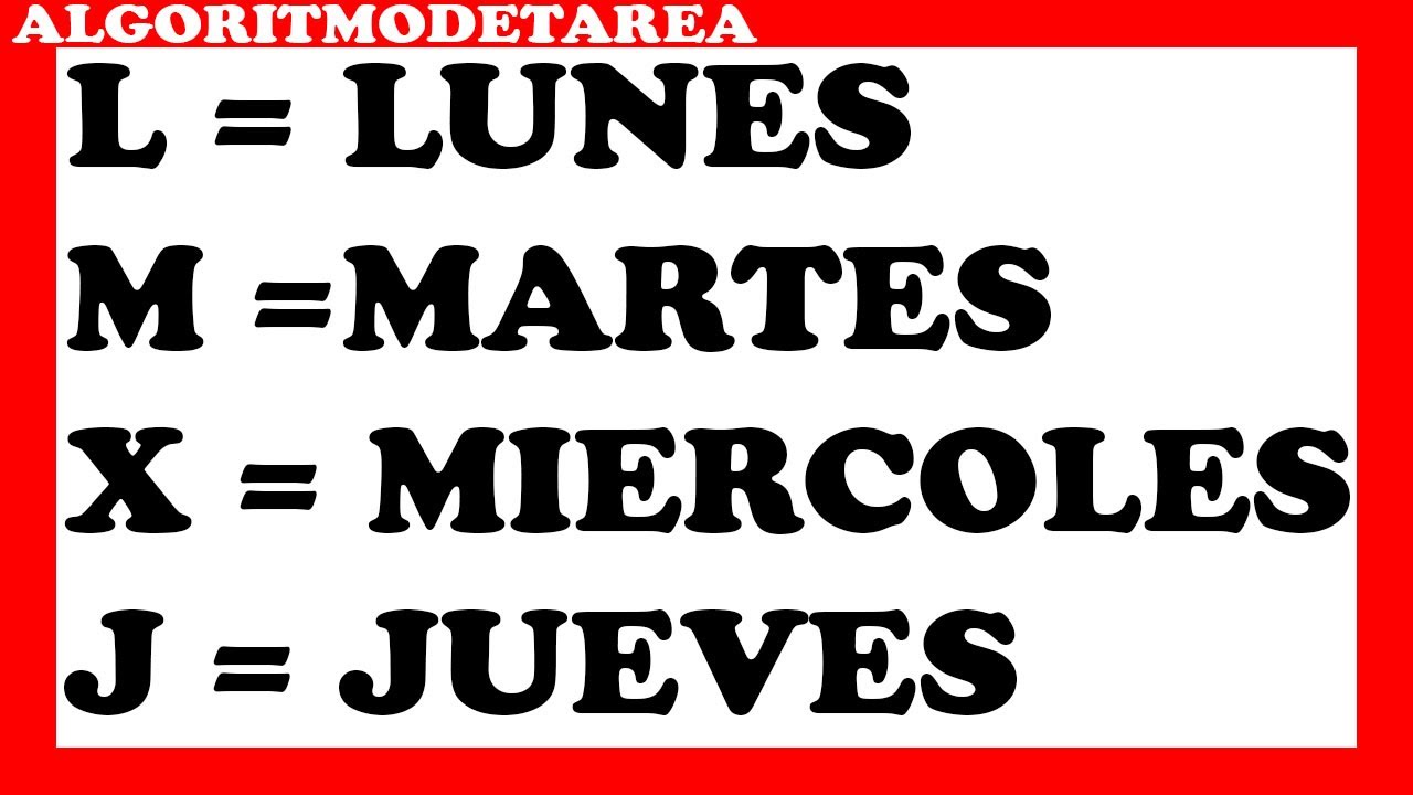 Algoritmo que pida una letra y diga el día de la semana en pseint - YouTube