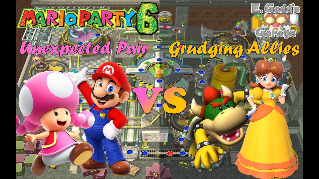 Mario Party 6 - Toadette & Mario vs Daisy & Koopa Kid - E. Gadd's Garage