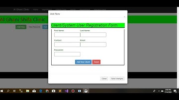 how to design client  page using   model form in asp.net mvc    part 6 clinic management system MVC