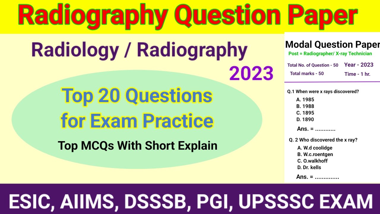 Radiography Model Question Paper # Radiographer & X-ray Technician #