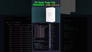 📖 3D Book Flip Animation Using HTML, CSS & JavaScript | Realistic Page Turn Effect ✨