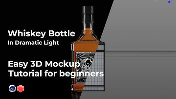 Whiskey Bottle, Dramatic Light Easy Mockup tutorial - 3d design presentation, Cinema 4d + Redshift