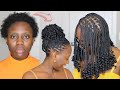 DIY Short Knotless Braids + curls | Easy Hack - Protective Style Tutorial