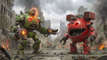 Pacman Faces the Ultimate Maze as Robot Spiky and Walking Robot Blade Fight the Labyrinth Core