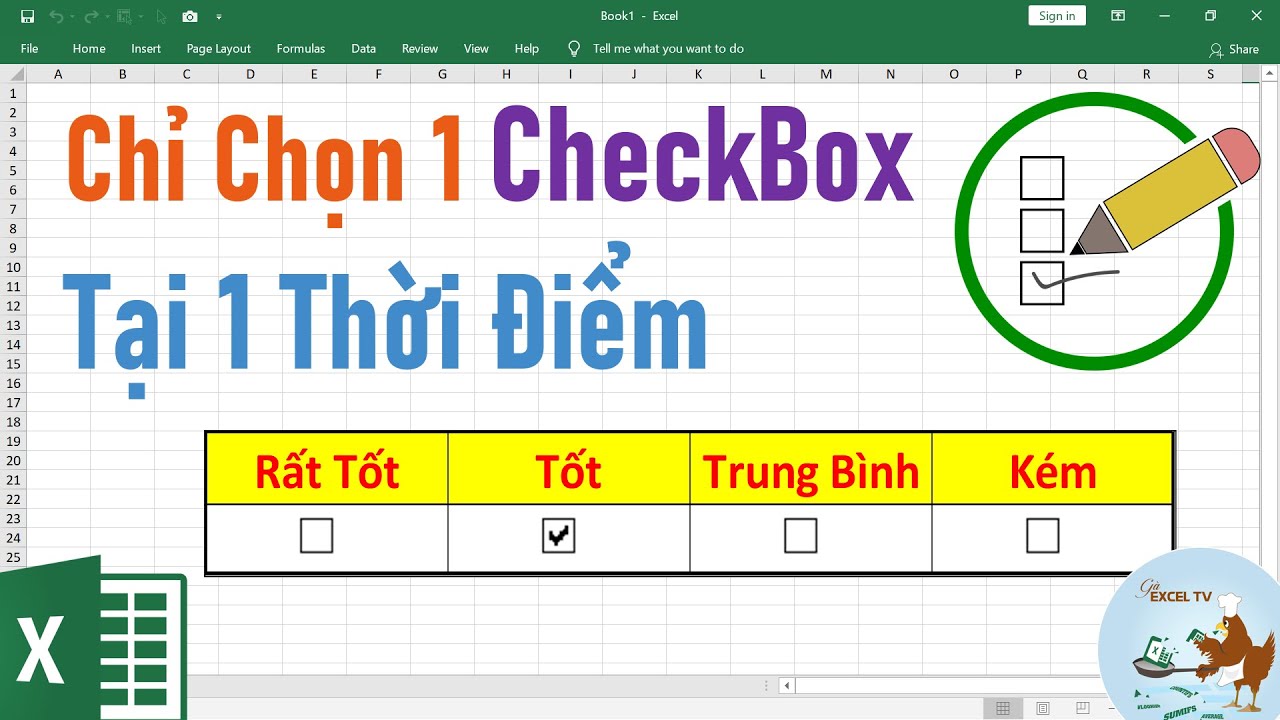 checkbox  Update New  Cách chọn duy nhất 1 checkbox tại 1 thời điểm trong Excel