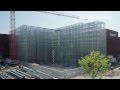 Construction of a clad rack high bay warehouse in fast motion