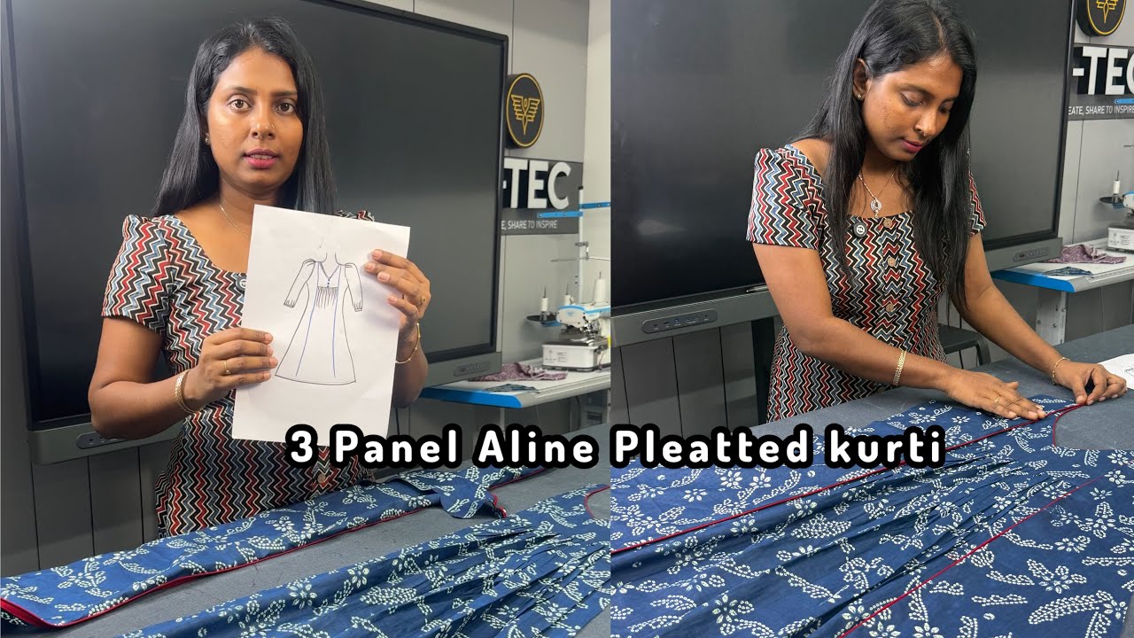 3 panel Aline pleated kurti