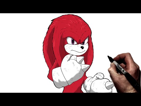 How To Draw Knuckles | Step By Step | Sonic 2