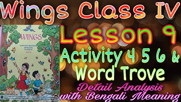 Class 4 WINGS BOOK Part III Lesson-9 All Activities l wings solution l WBBPE l FULL SOLVED 👍 Part 2