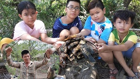 Thử Thách Sinh Tồn - Team Biên Bản Nhí Câu Cá Rô Phi Nướng Ăn Tại Chỗ - phi tuấn vlog