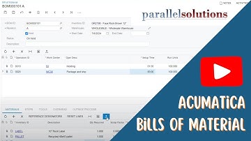 Parallel Solutions Manufacturing BOMs YouTube
