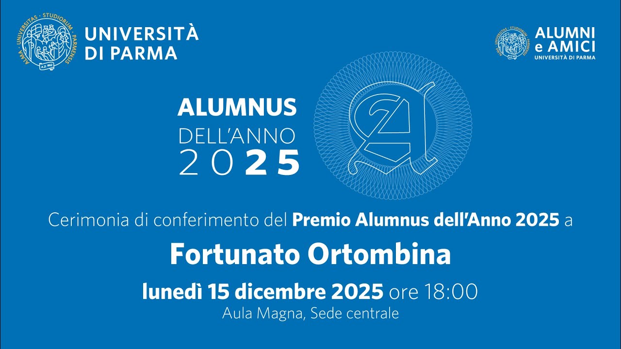 Cerimonia di conferimento del Premio Alumnus dell'Anno 2025 a Fortunato Ortombina