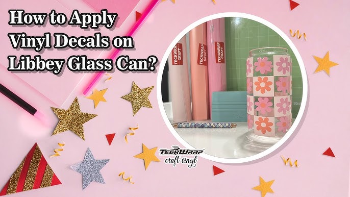 🍺 Beer Can Glass With Cricut  How to Apply Vinyl Decals on Glass