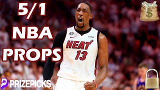 PRIZEPICKS NBA PICKS | WEDNESDAY 5/1/24 | NBA PLAYER PROPS PICKS | NBA PLAYOFFS PROPS & BETS