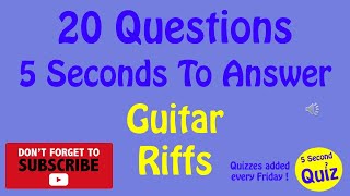 5 Second Quiz - Guitar Riffs Quiz