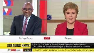 First Minister Nicola Sturgeon on Sky News, 12th Sept 2021