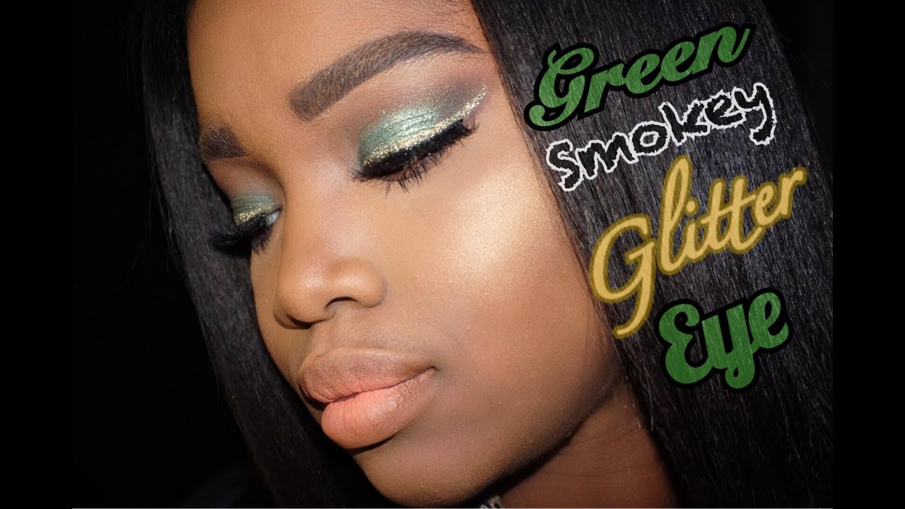 Juvia's Place Green Smokey Eye with Urban Decay Heavy Metal Glitter