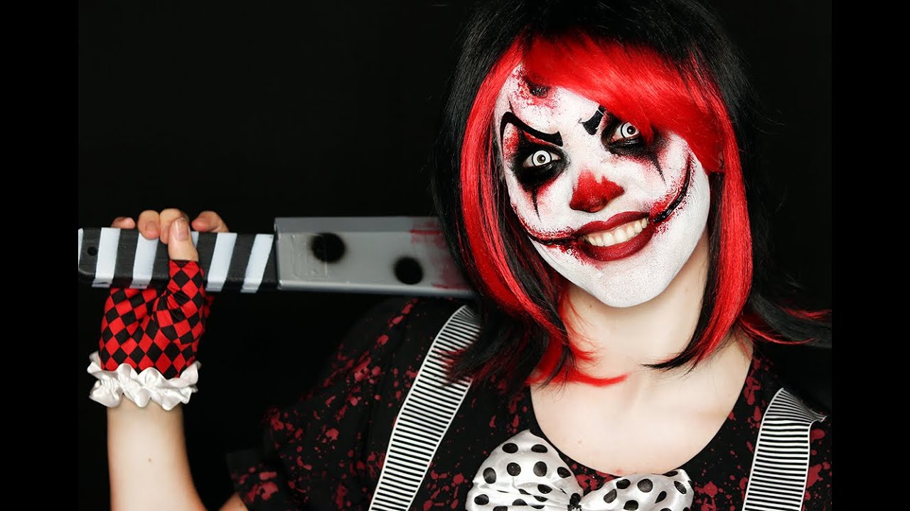 Killer Clown Makeup Tutorial | Easy Scary Clown | 31 Days of Halloween ...