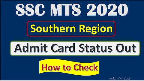 SSC MTS 2020 | Admit Card Status OUT | Southern Region