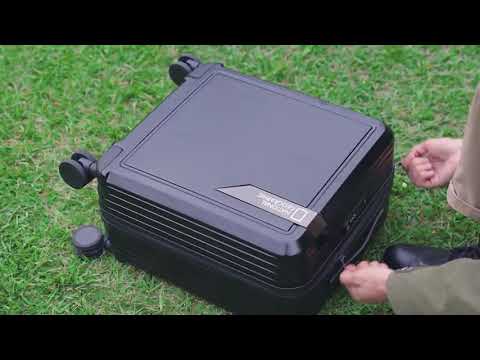 This collapsible camping furniture fits in a suitcase and rolls behind you