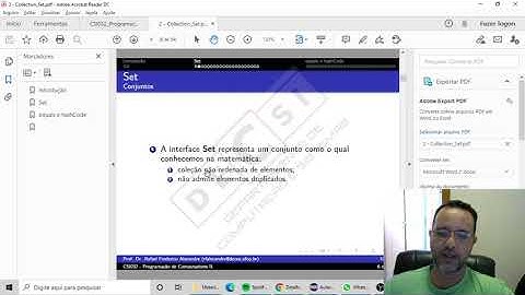 Vídeo 54 - A interface Set
