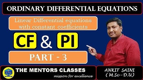 Linear differential equations | CF & PI | Part -3 | Rules for PI |