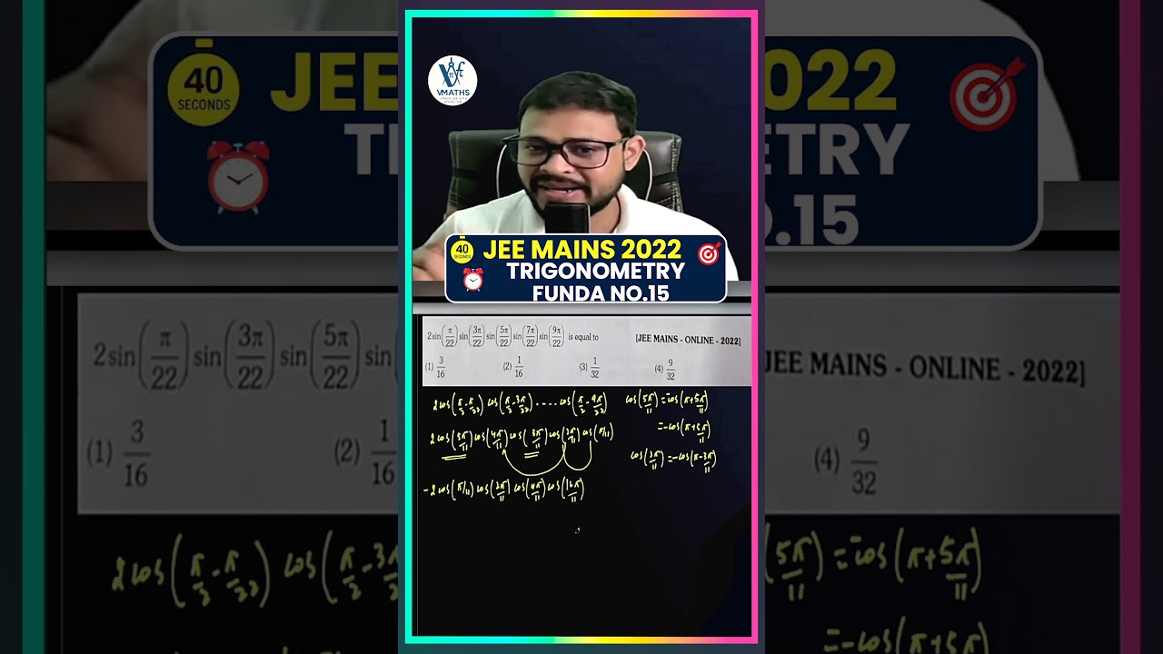 📘 JEE Mains 2022 Trigonometry Problem Solution | Maths With Vishal #shorts