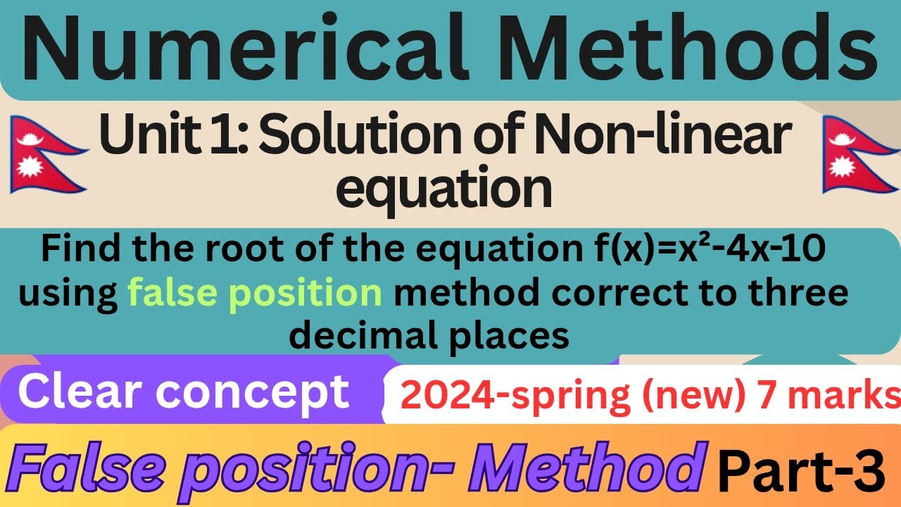 Numerical methods# False position method# ch-1:solution of non-linear ...