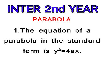 #Parabola#Maths-2B#INTER 2nd YEAR@NanajiGonnabathula
