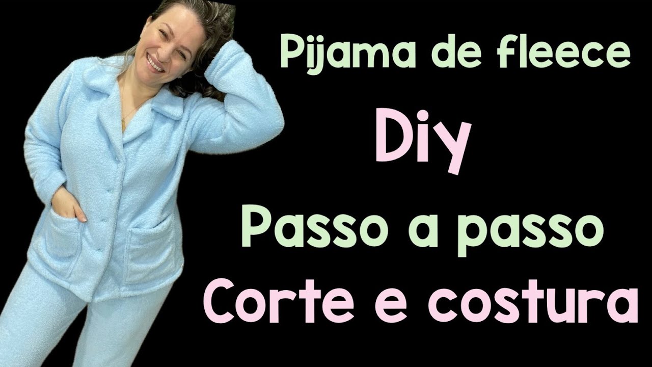 PIJAMA DE FLEECE COM BOTÕES DE INVERNO CIRTE E CISTURA DIY #costurafácil #passoapasso #pijamas #diy
