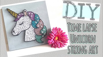 HOW TO MAKE UNICORN STRING ART | TIME LAPSE STRING ART